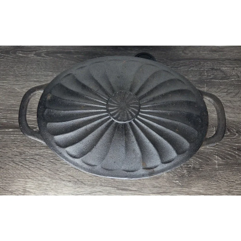 Paula Deen Cast Iron Oval Dutch Oven Roasting Casserole & Lid 11.5” x 8.5” 5 QT